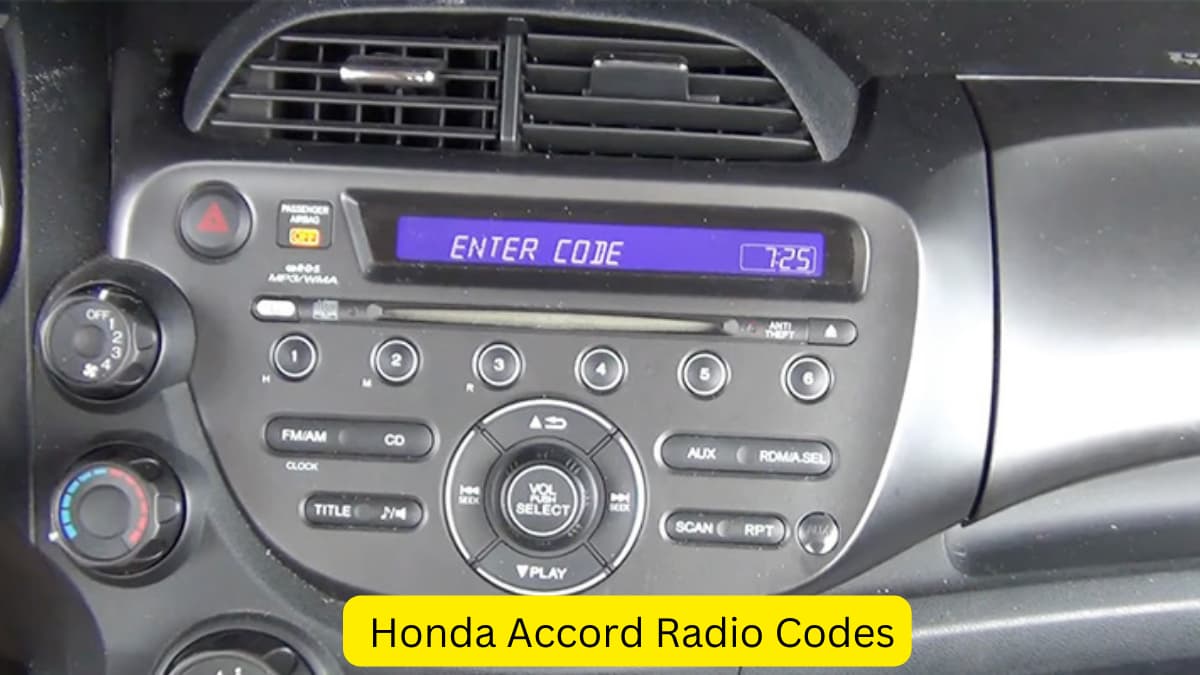 Honda Accord Radio Codes